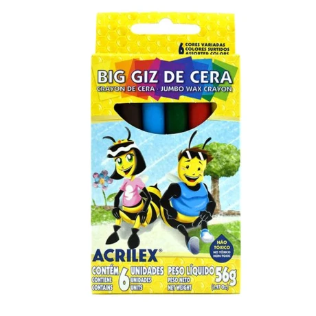 Crayolas ACRILEX Gruesas 6 colores Crayolas ACRILEX Gruesas 6 colores