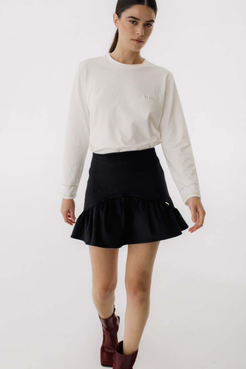 Falda Ula Corderoy Negro