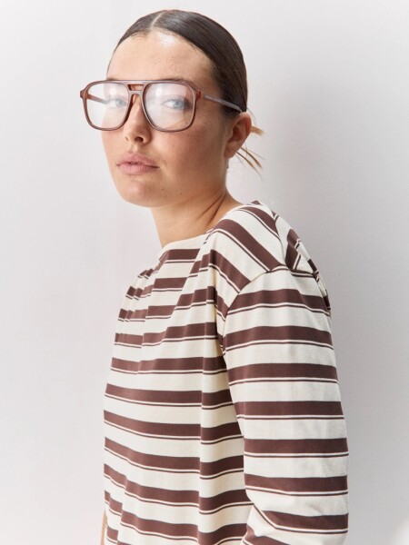 T-SHIRT ALLIE VOLPAIA MARRON CRU