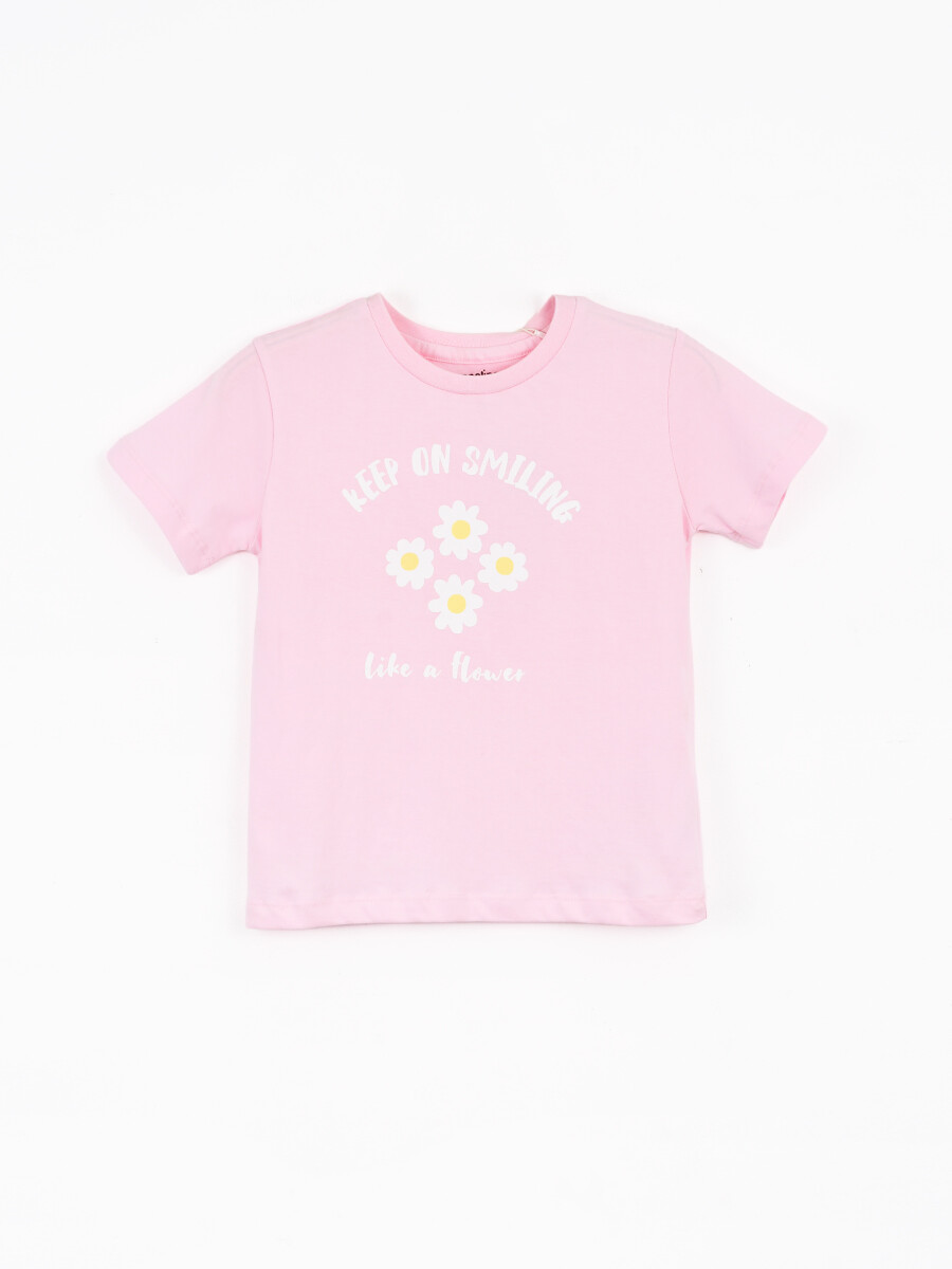 REMERA ELAINA FLOWER - ROSADO 