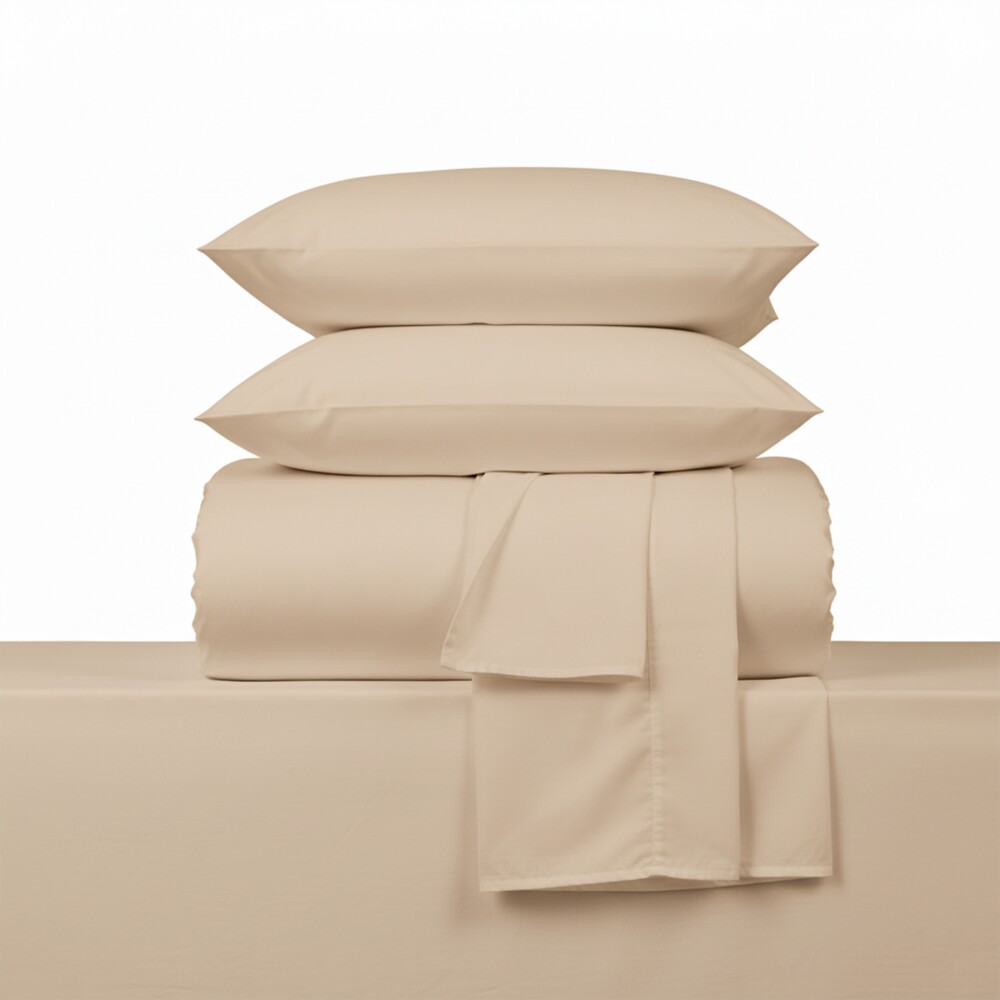 Juego de Sabanas Super King 200 Hilos - Pilar Beige Beige