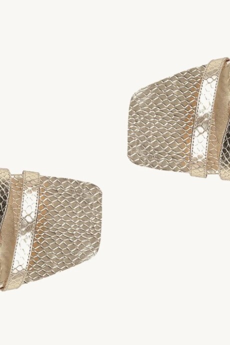 Sandalia taco alto Snake ligh gold Dorado