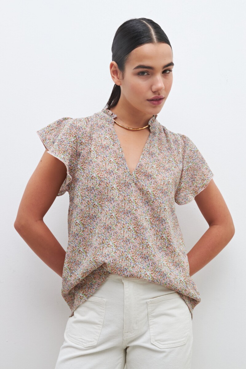 Blusa estampada multicolor