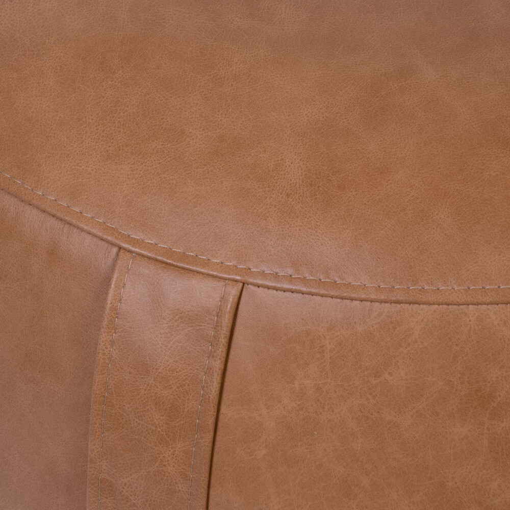 PUFF CUERO MARRON OLTEN CAMEL