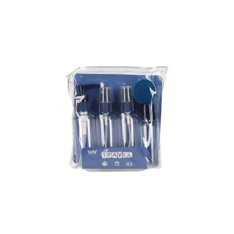 Set de frasquitos para viaje en estuche Azul