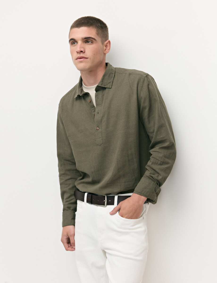 012766 CAMISA LINO WIN Oliva