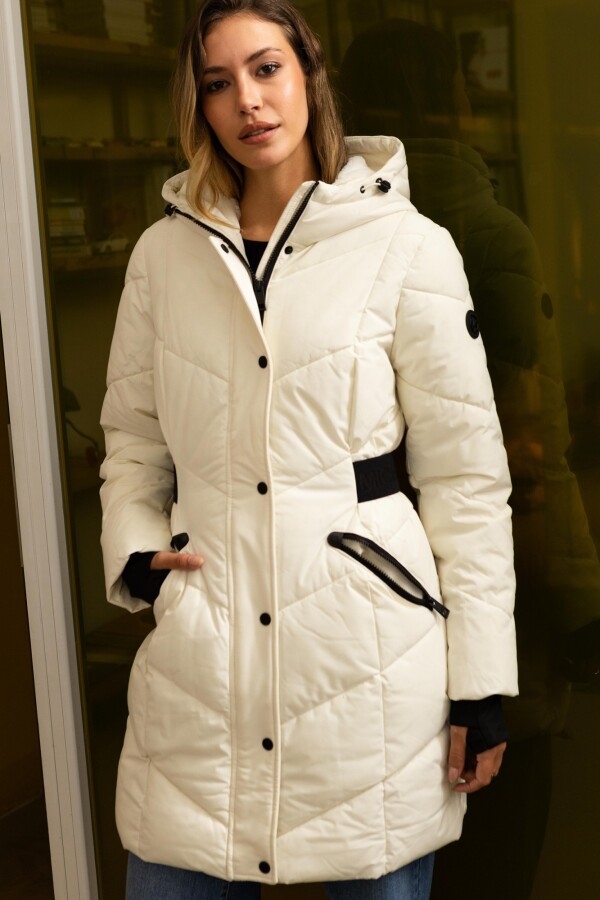 Campera Abrigo Capucha CRUDO