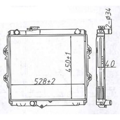 RADIADOR TOYOTA HILUX 2.4 2.8 DIESEL 91/ 528X450X40 - RADIADOR TOYOTA HILUX 2.4 2.8 DIESEL 91/ 528X450X40 -