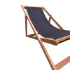 Perezoso Plegable Madera y Lona Negro
