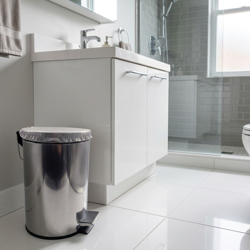 Papelera Metal 8L Plateada N/a