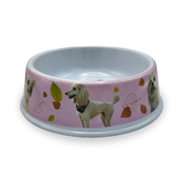 Plato Comida Agua Mascota Perros Gatos Comedero Bebedero Variante Color Rosa