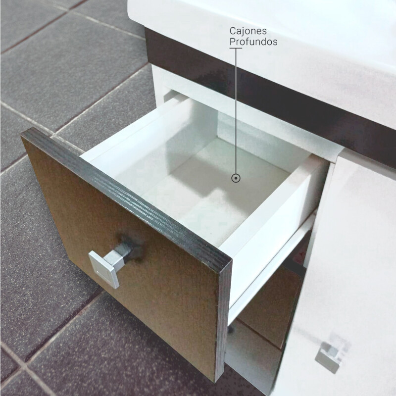 Mueble Baño De 60cm Ancho+bacha+botiquín+espejo Blanco/gris Mueble Baño De 60cm Ancho+bacha+botiquín+espejo Blanco/gris