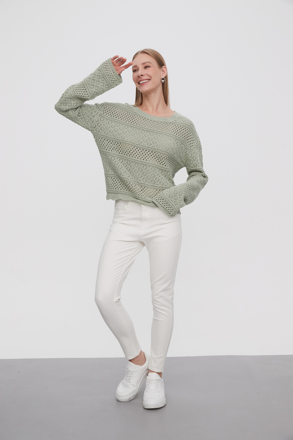 Sweater Cliya Verde Grisaceo