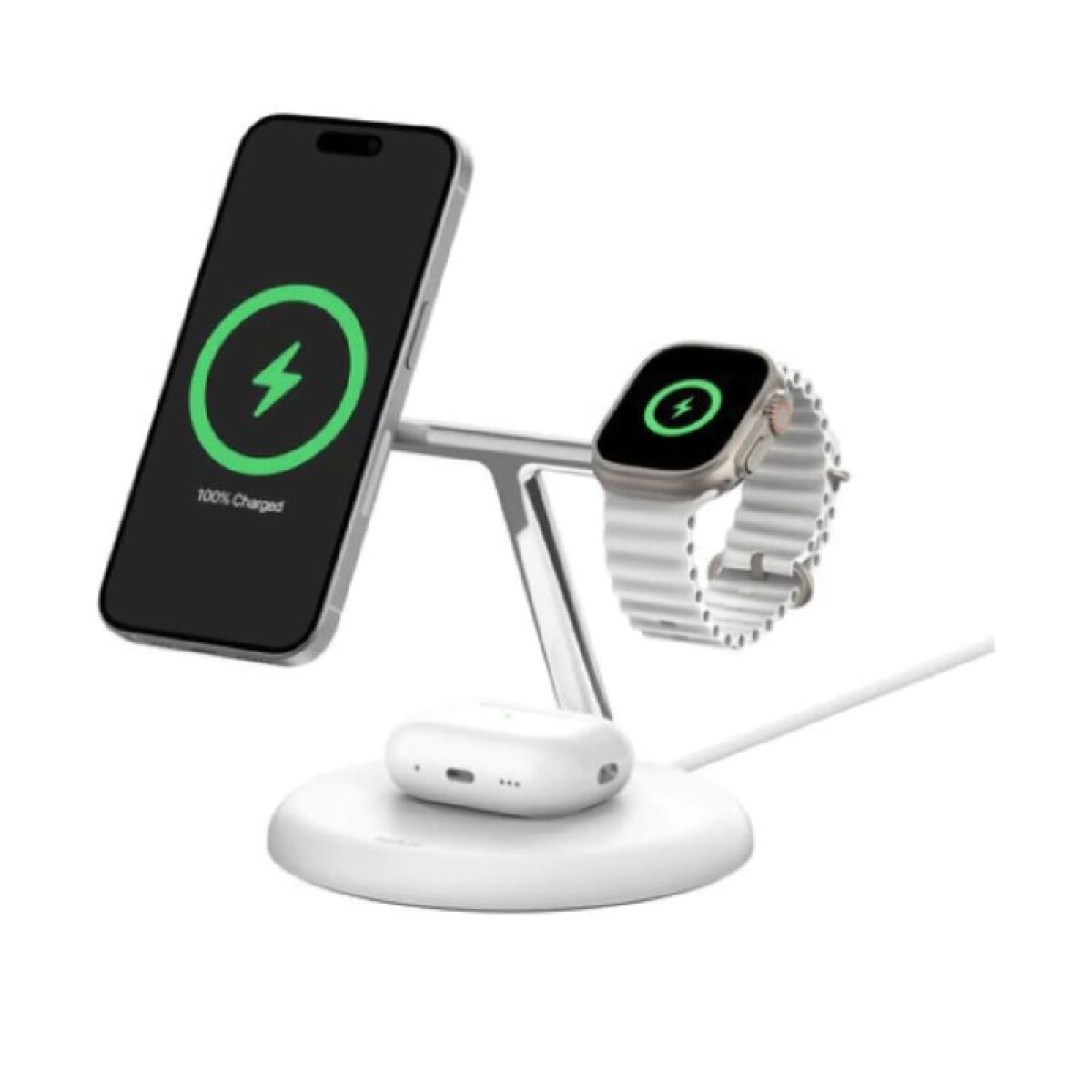 Cargador Inalambrico Belkin 3 en 1 Stand 15W WIZ023VFWH 