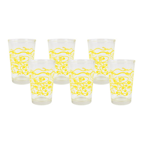 Set De 6 Vasos De Vidrio Con Diseño 220 ml Set De 6 Vasos De Vidrio Con Diseño 220 ml