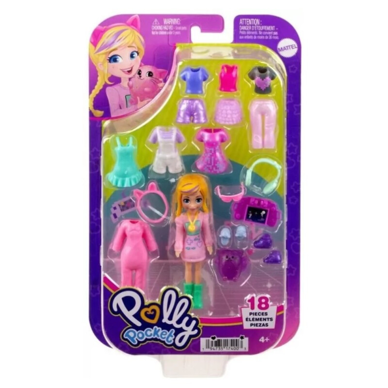 POLLY POCKET - Pack Modas Mediano Muñeca Rubia POLLY POCKET - Pack Modas Mediano Muñeca Rubia
