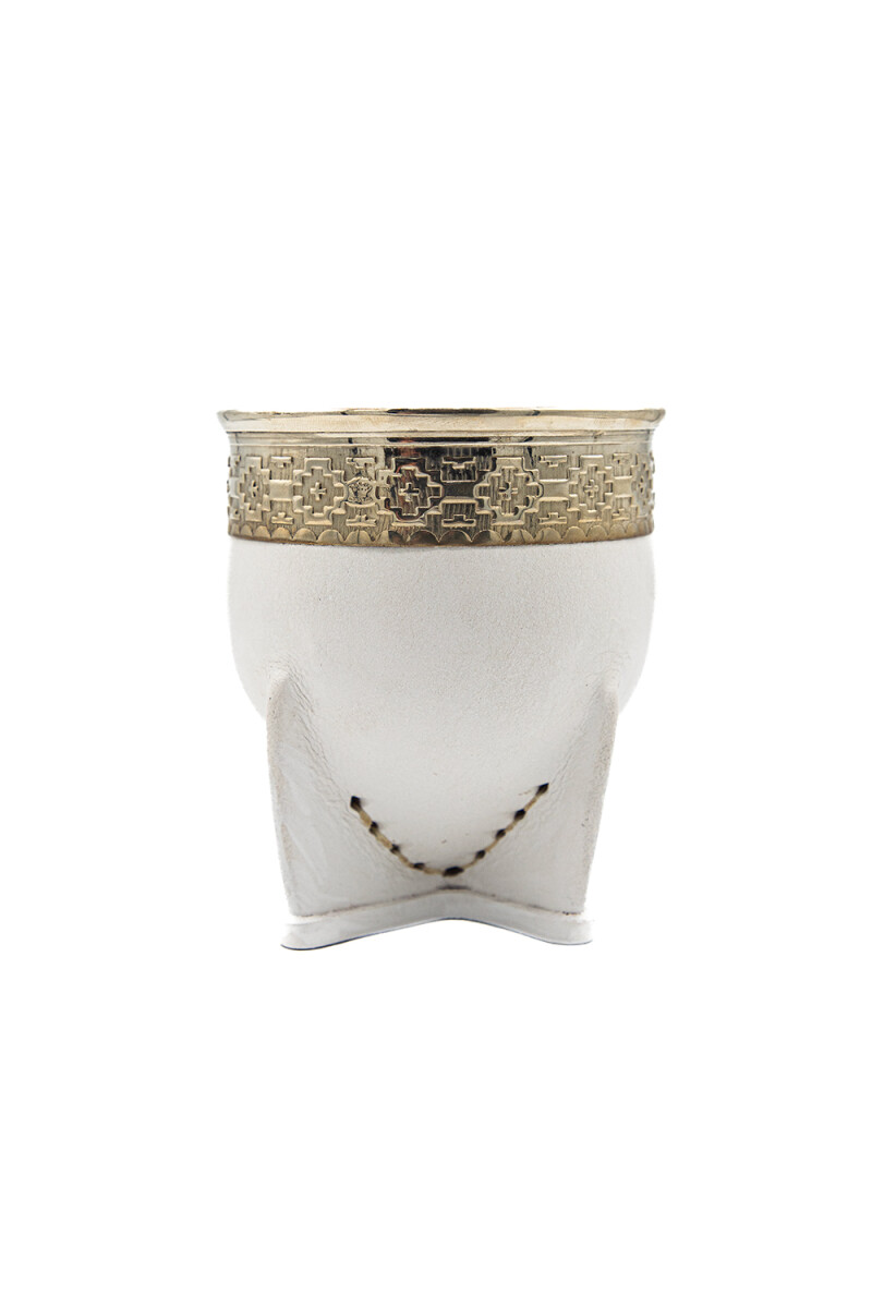 MADE IN URUGUAY MATE IMPERIAL ALPACA Y BRONCE 3.0 BLANCO
