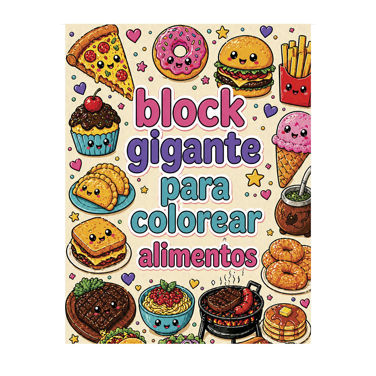Block para colorear gigante - Alimentos 
