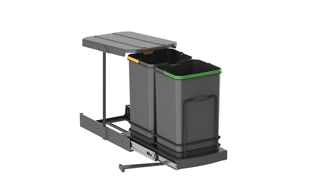 Cubo de basura doble 12+12lt s-2392 Cubo De Basura Doble 12+12lt S-2392