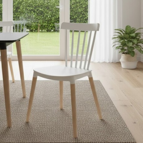 Juego de comedor 4 sillas Windsor - Blanco Juego de comedor 4 sillas Windsor - Blanco