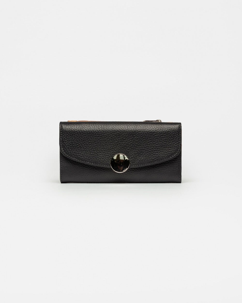 Billetera The Circle en cuero graneado Negro