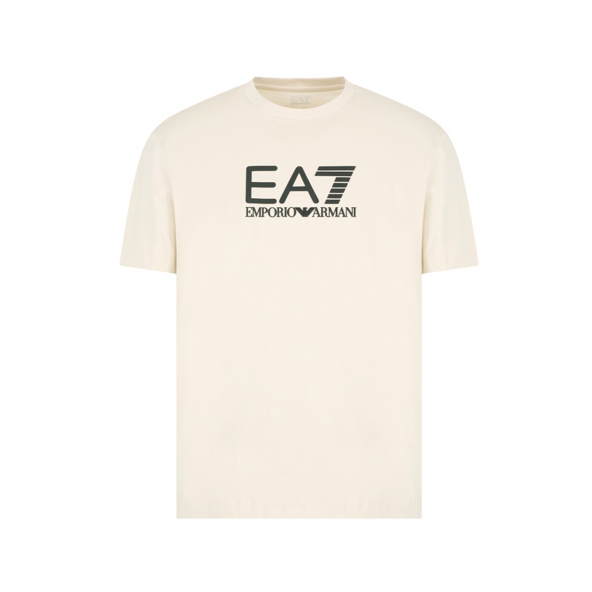 Visibility Cotton Crew-Neck - EA7 Emporio Armani - Beige - Beige 