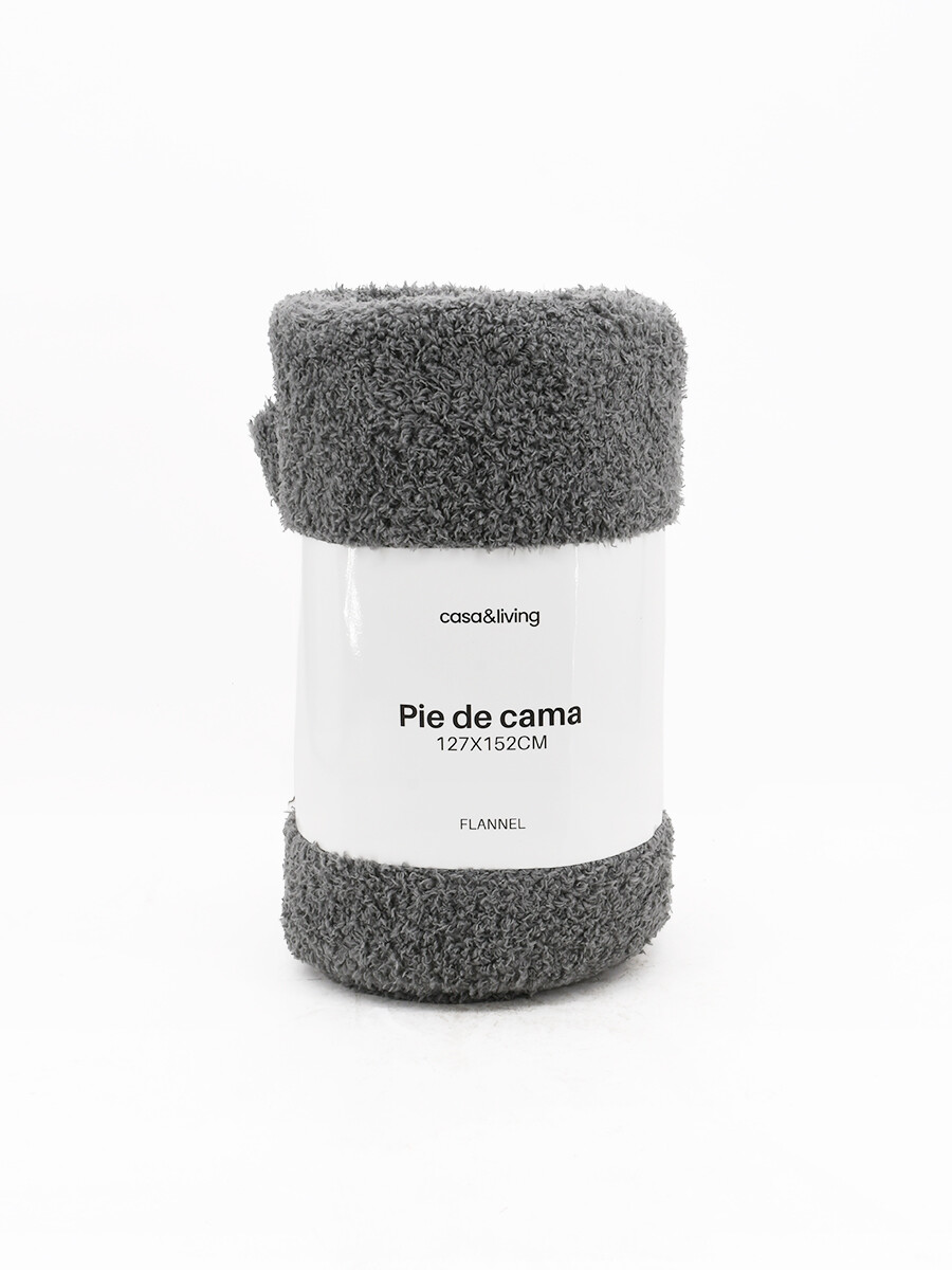 PIE DE CAMA FLANNEL - NEGRO 