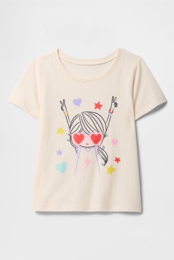 Remera Gráfico Toddler Niña Ivory Frost