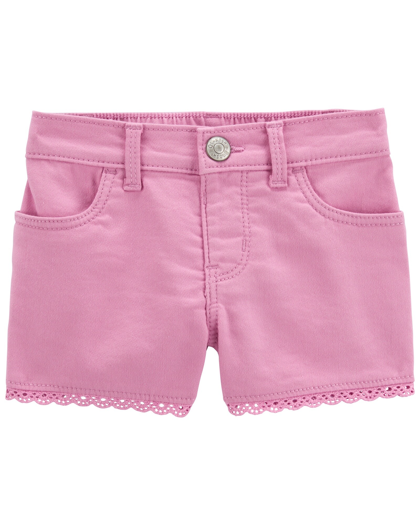 Short de sarga, con ribete de ojales Sin color