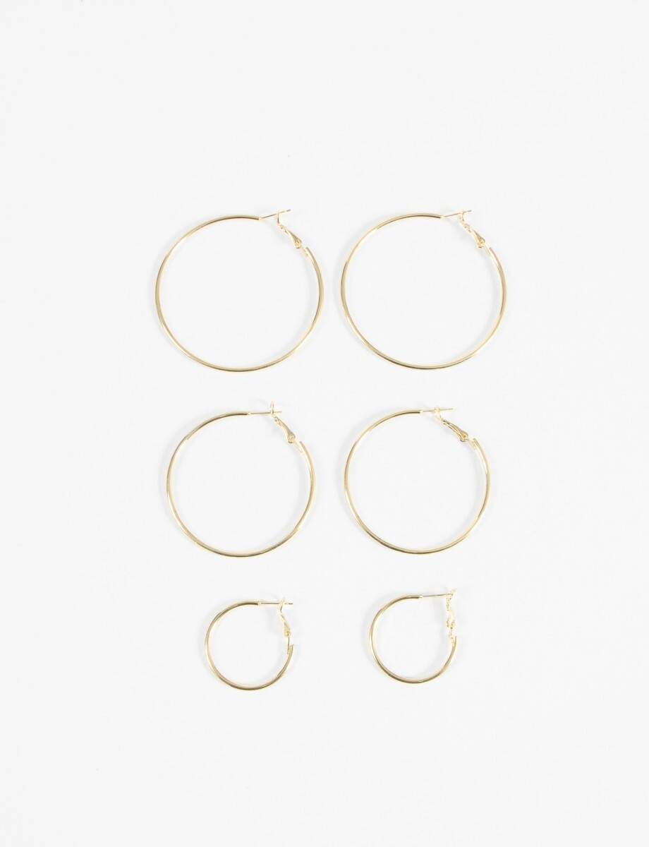 Set de aros finos - dorado 