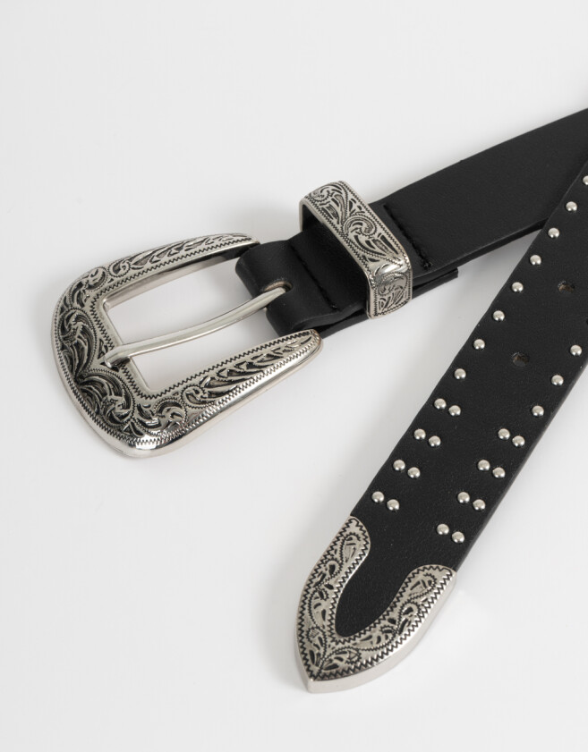 Cinturones y Fajas Boho Cinturón Con Tachas - Negro