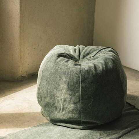 Pouf stonewashed Verde