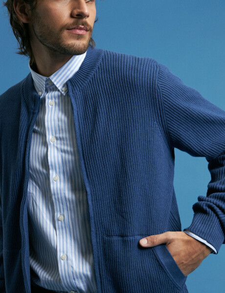 470453 CARDIGAN HARRY Azul Piedra Melange
