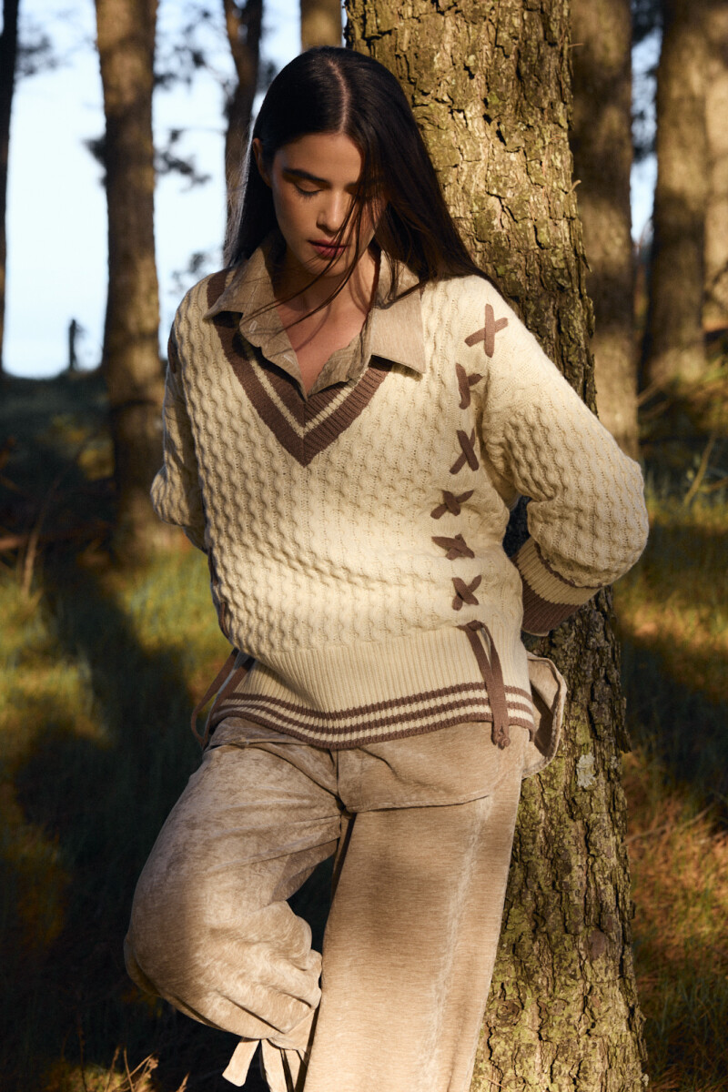 Sweater Preppy Crudo/Vison