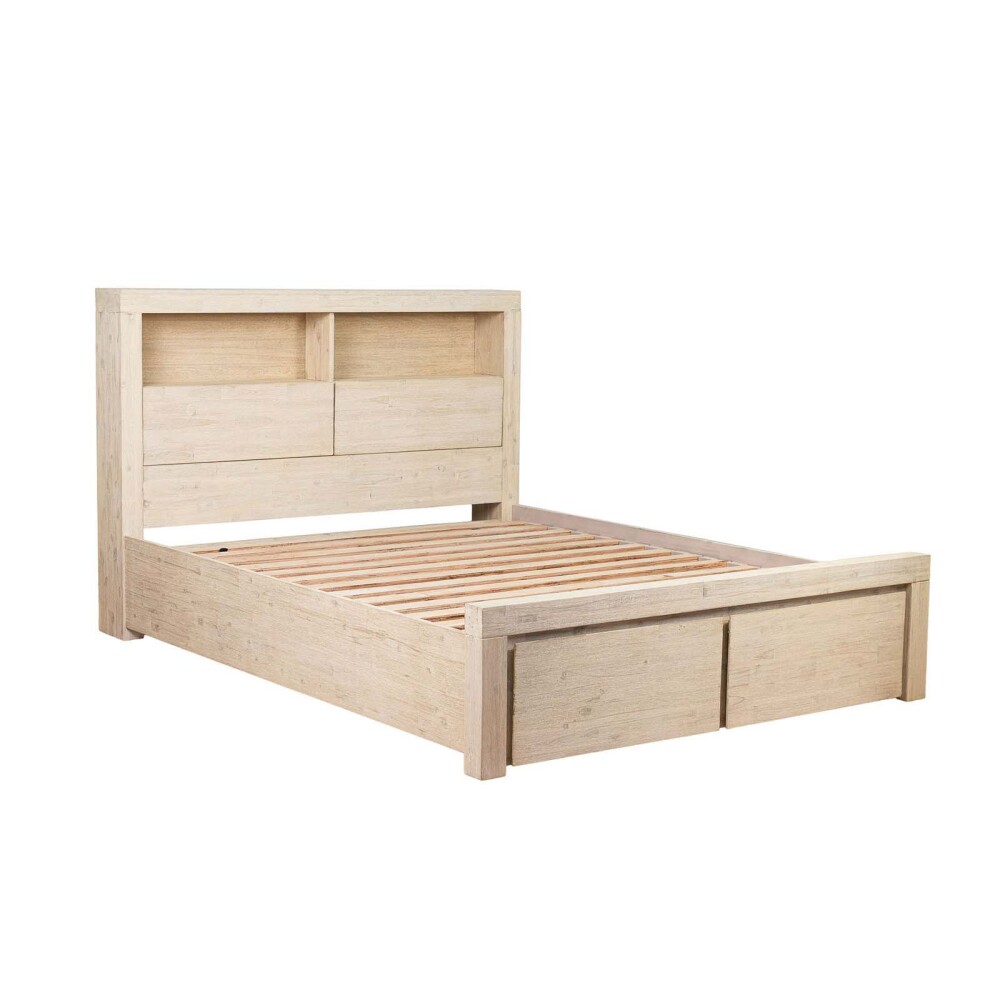 CAMA QUEEN MADERA-ACACIA NATURAL-BEIGE NEWPORT