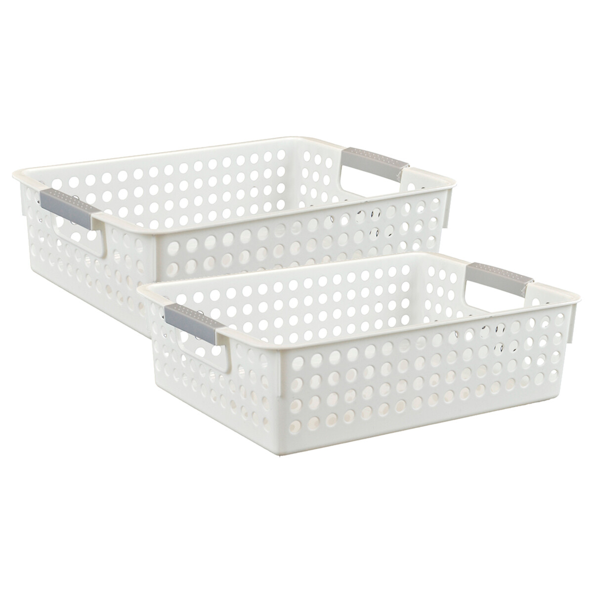 Set x2 Cesto calado M 22 X 30 X 9 - BLANCO 