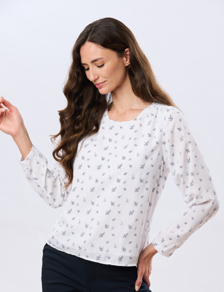 BLUSA CLASICA Hojas Azul