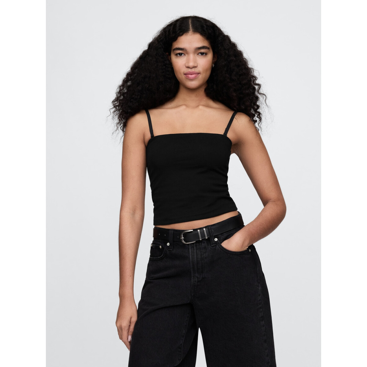 SL CLOSEKNIT CROP TUBE TOP - BLACK 