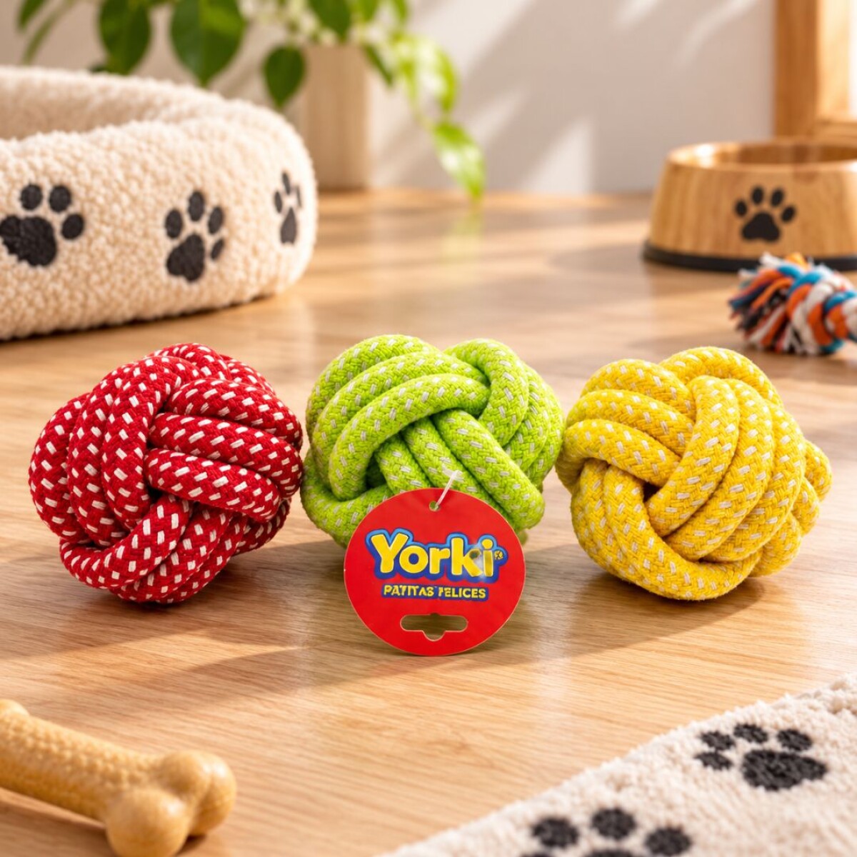Juguete Para Mascota Yorki - Nudo Pelota De Algodón 