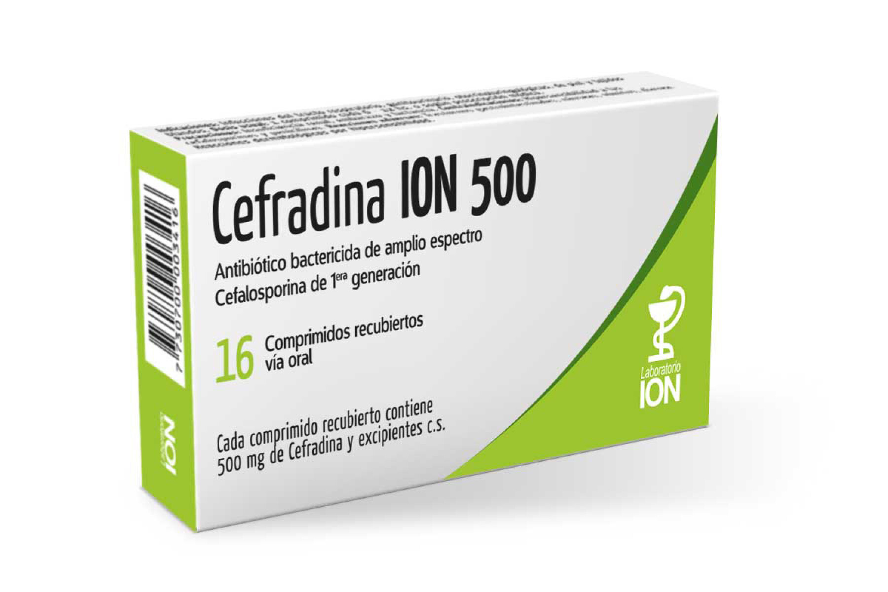Cefradina Ion 500mg 16 Comprimidos 