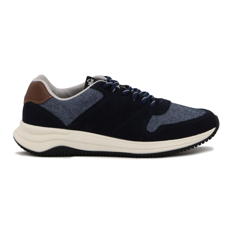 Br Sport Deportivo Casual Acordonado Marino-camel