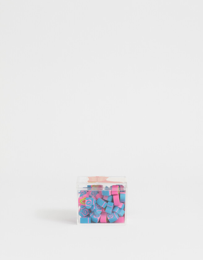 Útiles Varios Flores Set De Mini Gomas En Caja - Rosa Claro