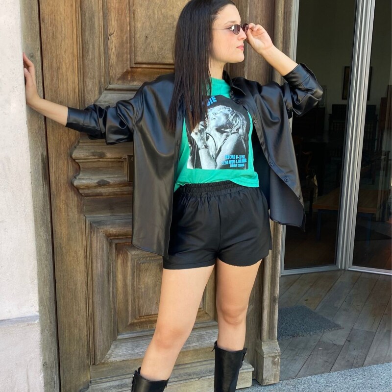Camisa Cuerina Wanna Black