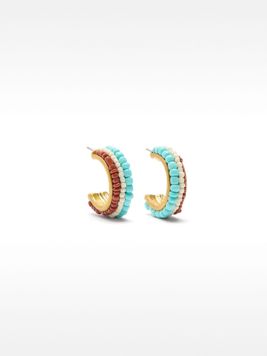 Aros Abiertos Con Abalorios multicolor