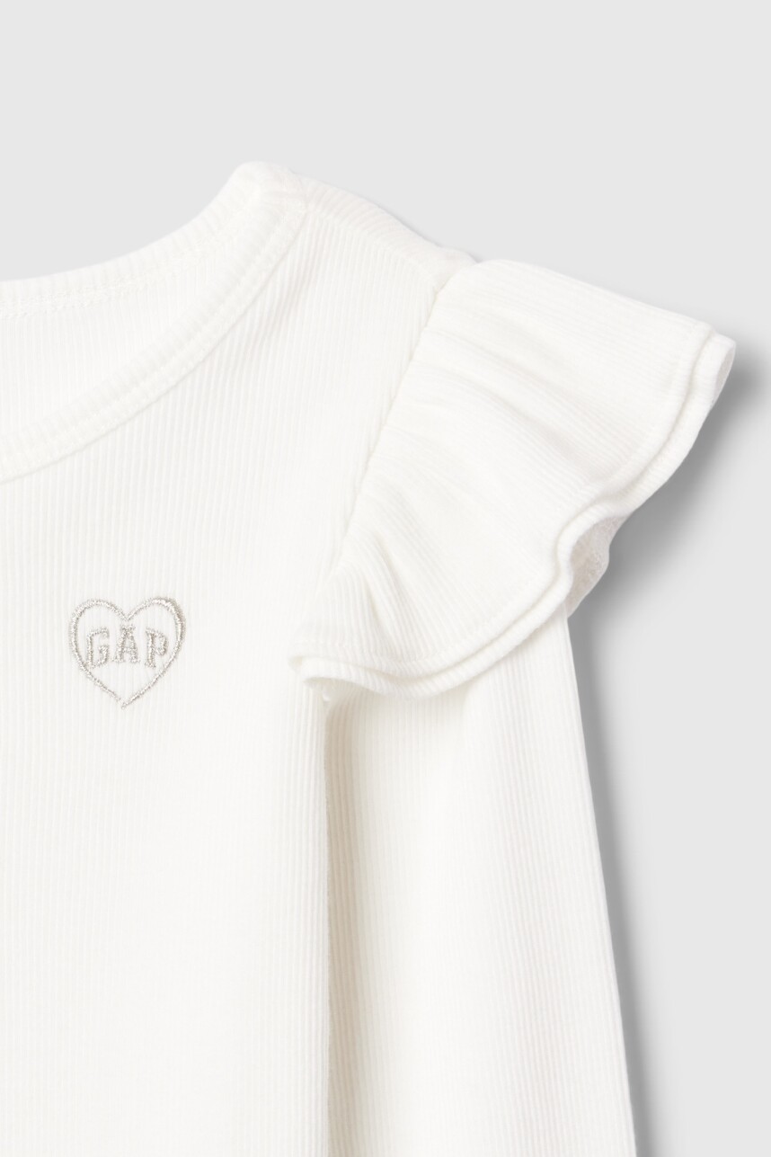 Remera Con Volados Logo Gap Toddler Niña New Off White