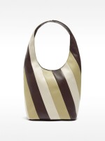 Bolso De Hombro De Rayas amarillo