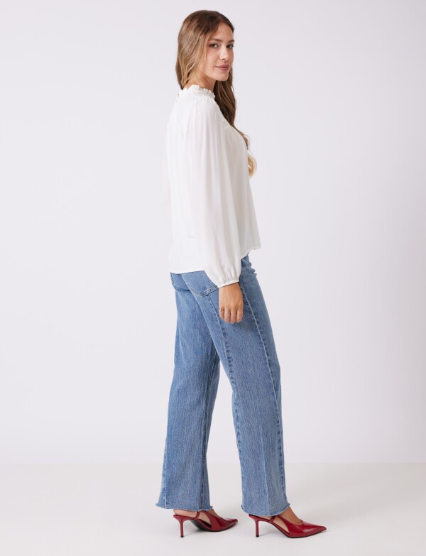 Blusa Gasa Pliegues CRUDO