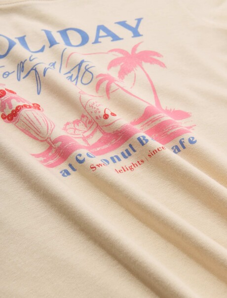 CAMISETA INFANTIL CON ESTAMPA BEIGE