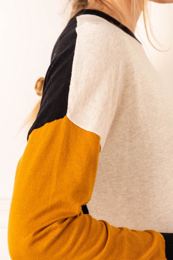 Sweater Color Block Negro