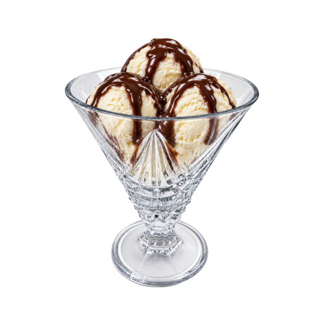Set de 4 copas de vidrio labrado para helado 230ml Set de 4 copas de vidrio labrado para helado 230ml